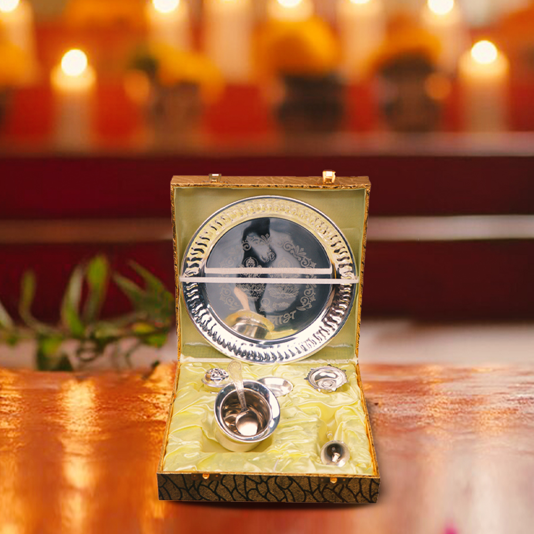 Devnidhii Pooja Thali Set German Silver