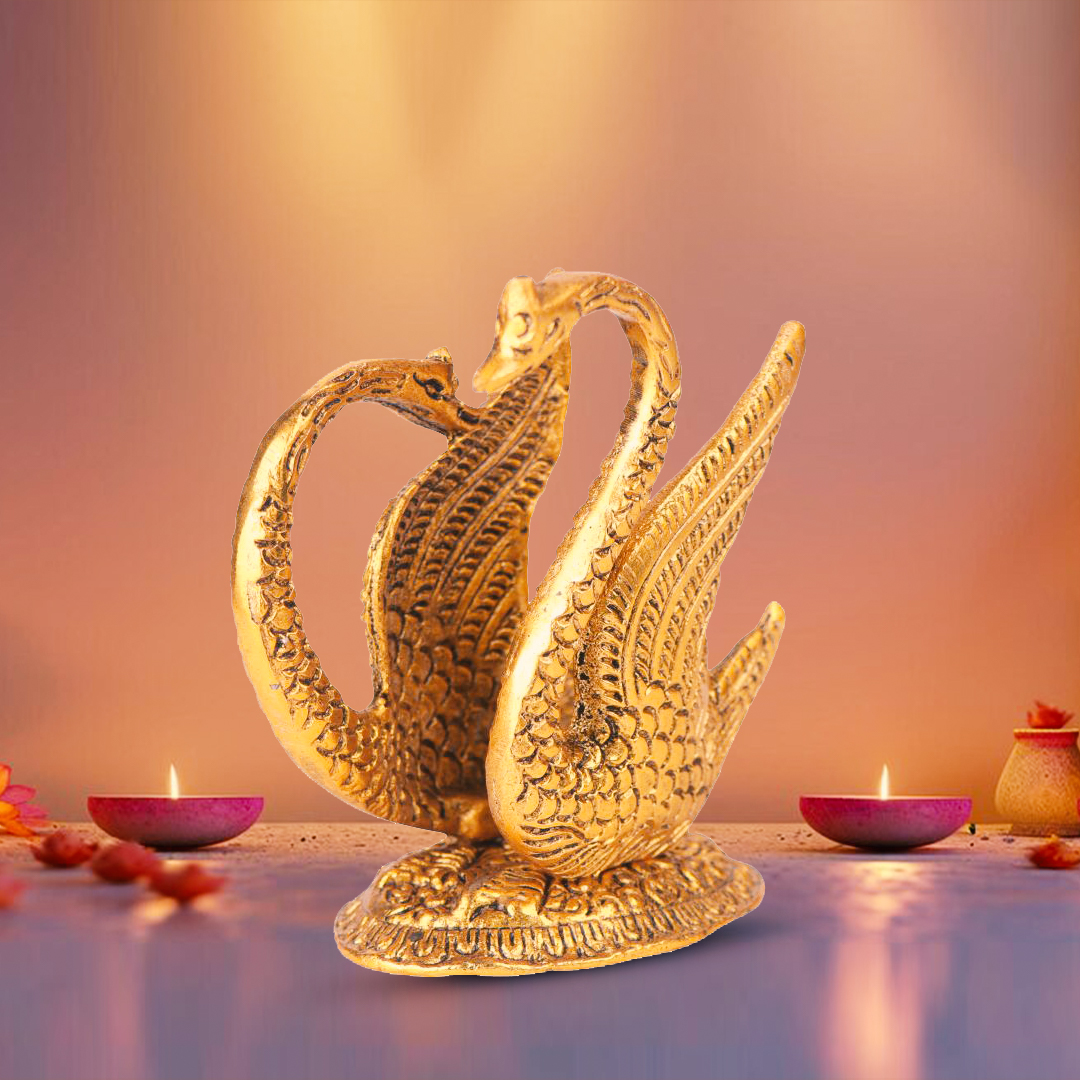 Devnidhii Napkin Holder | Tissue Holder Swan Shape in Gold Polish
