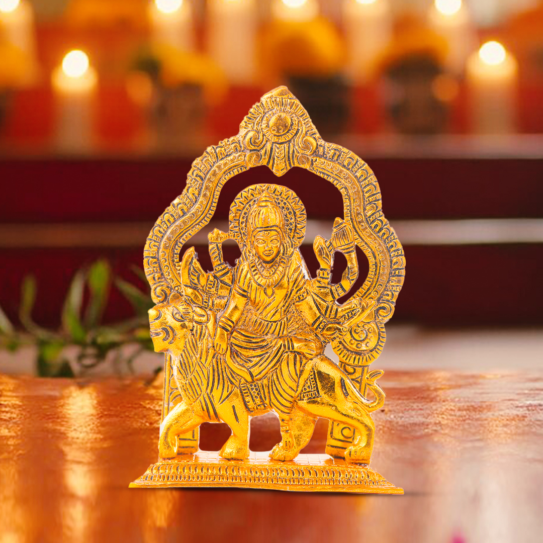 Devnidhii Sherawali Maa (Mehrab Design) in Gold Polish