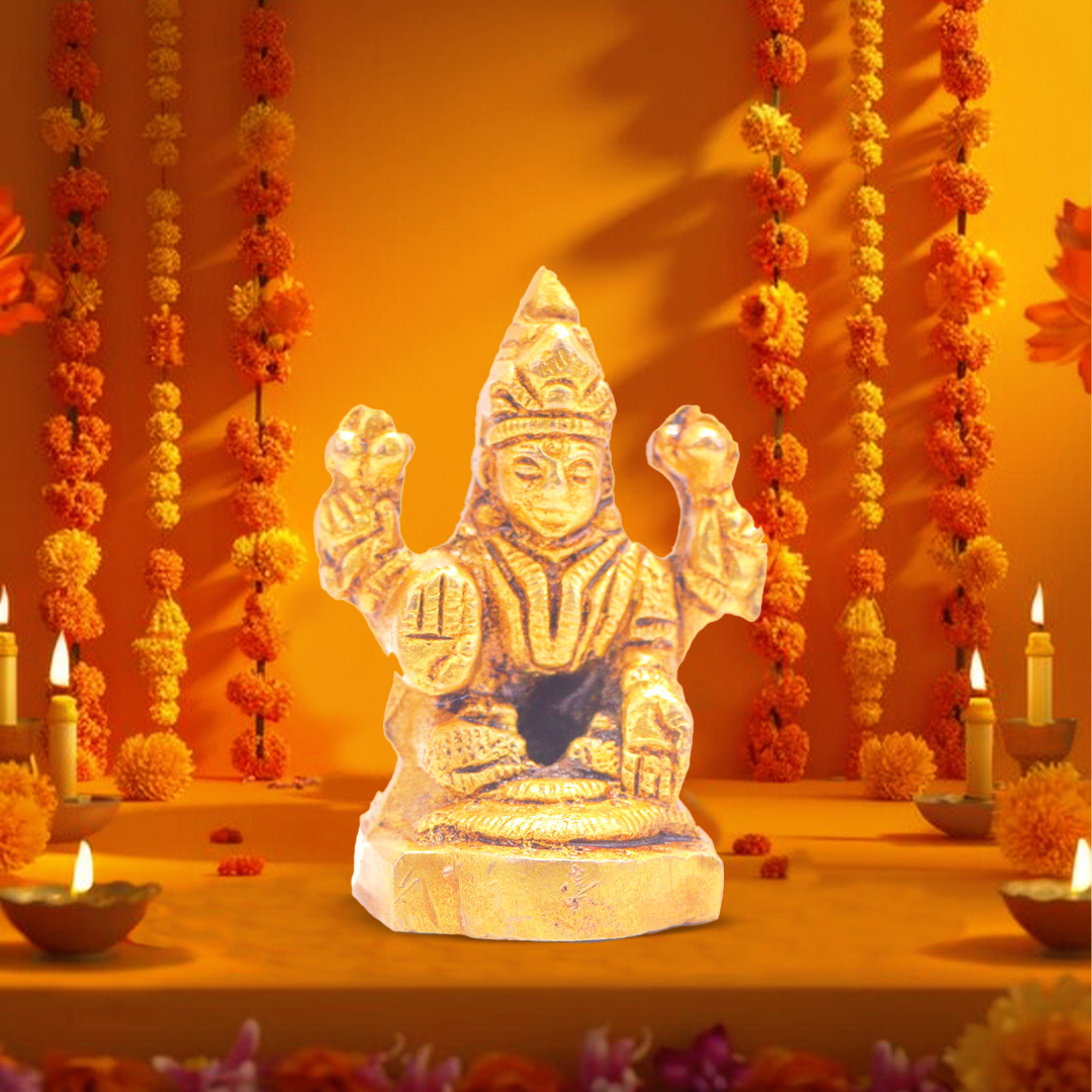 Devnidhii Laxmi Ji Brass Idol On Chowki Small Size