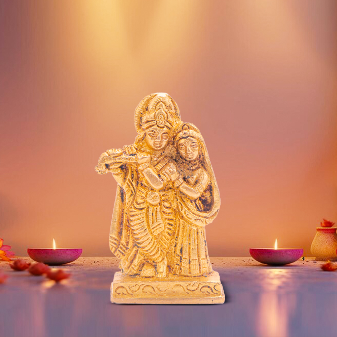 Devnidhii Radha Krishna Brass Idol