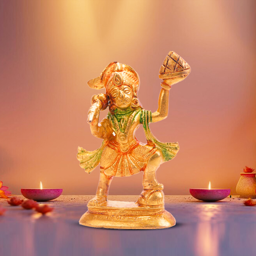 Devnidhii Hanuman Ji Brass Idol Sankatmochak Mudra Design 1