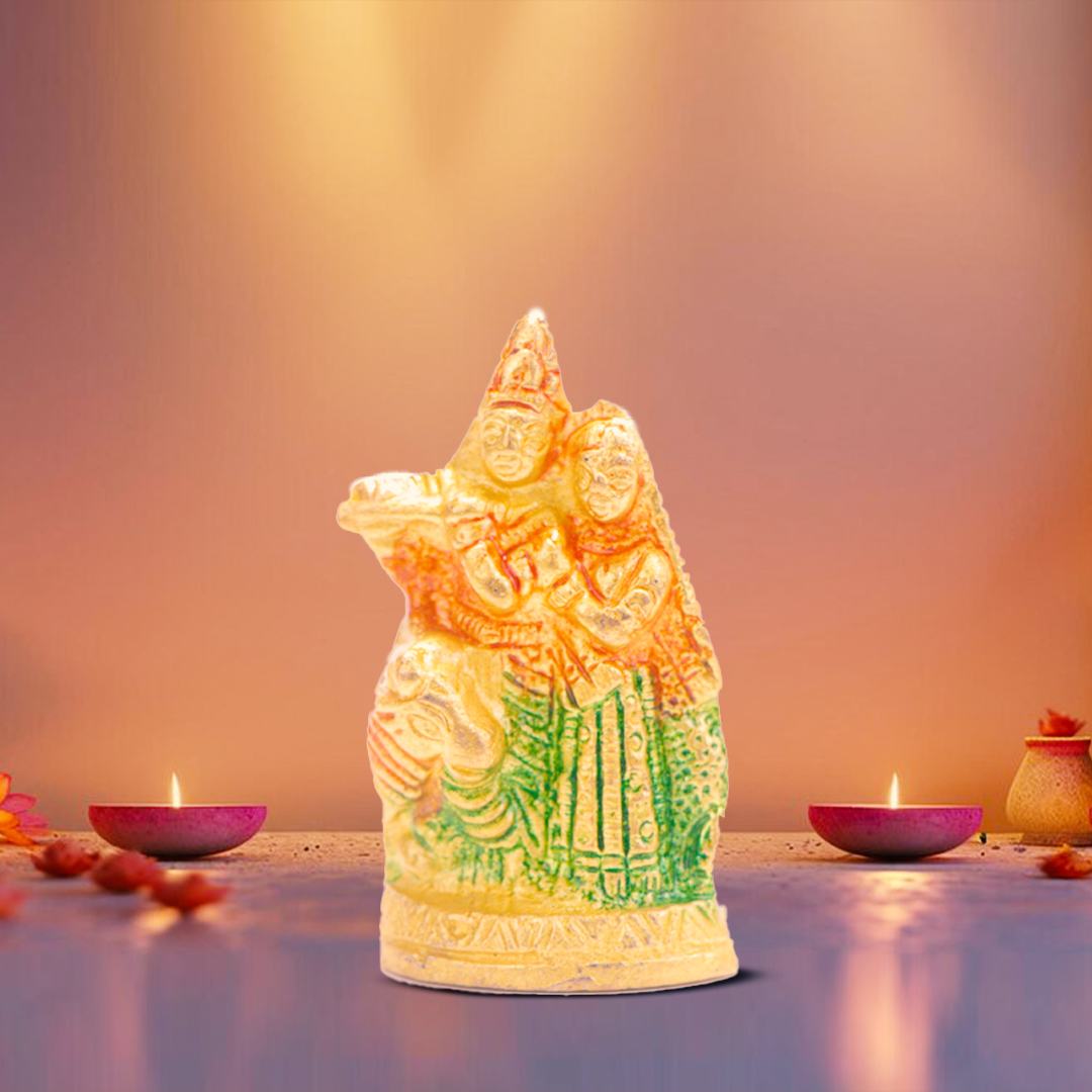 Devnidhii Radha Krishna Brass Idol Multi Coloured