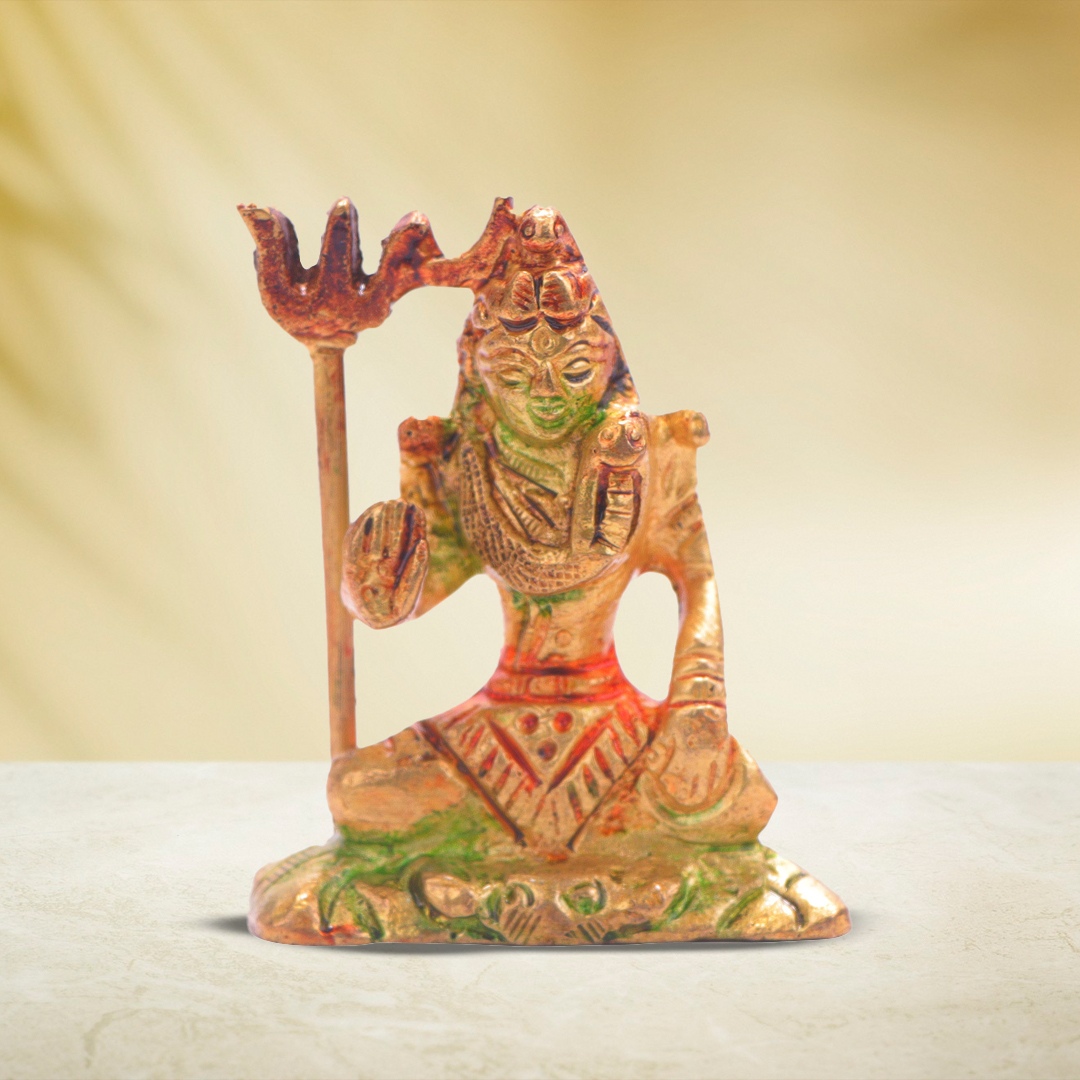 Devnidhii Shiv Ji Brass Idol Multi Coloured
