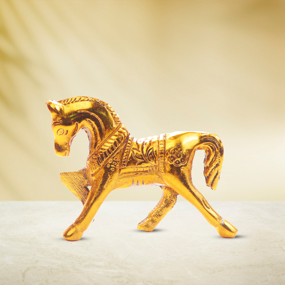 Devnidhii Horse Gold Polish in Running Pose
