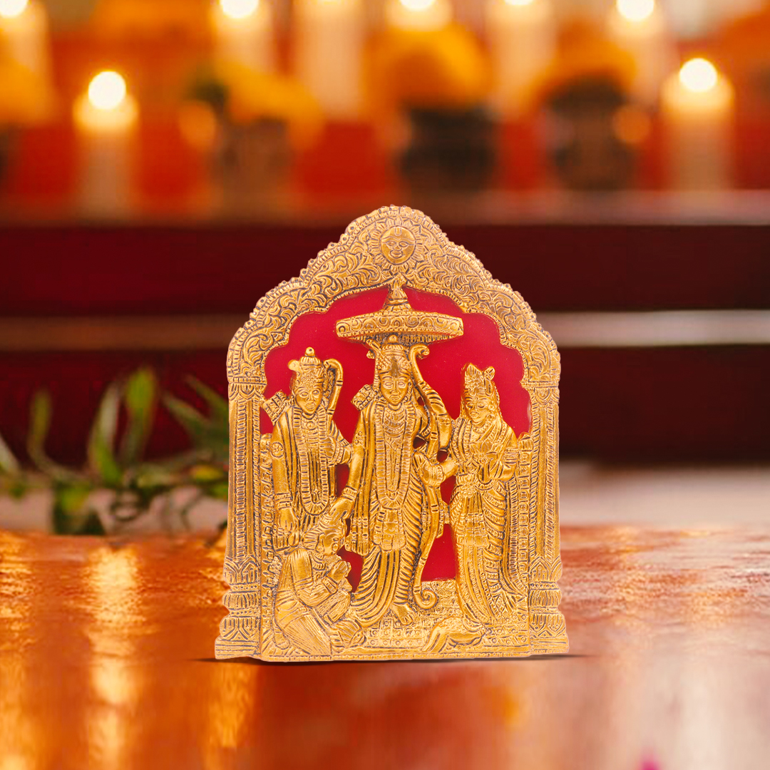 Devnidhii Ram Darbar in Gold Polish Wall Hanging