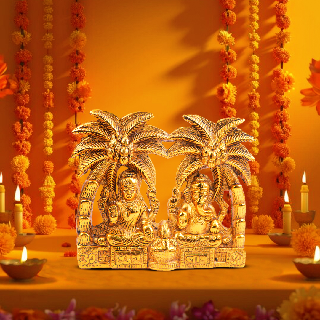 Devnidhii Laxmi, Ganesh Idol in Gold Polish Medium Size