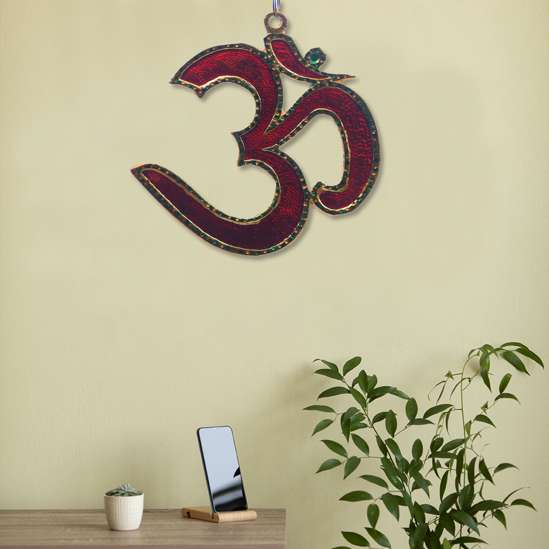 Devnidhii Om with Intricate Meenakari Wall Hanging