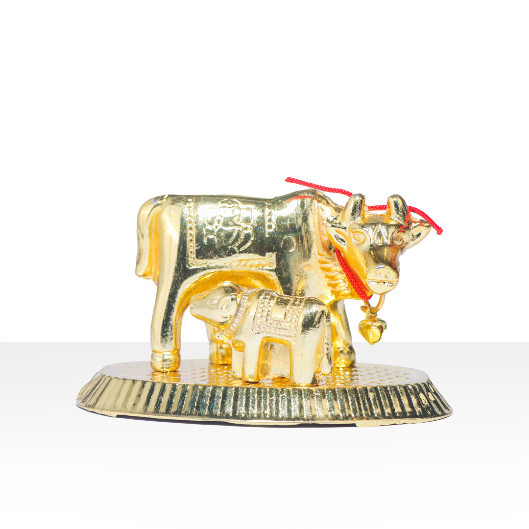 Devnidhii Kamdhenu Maa Gold Polish Idol Small Size Design 1
