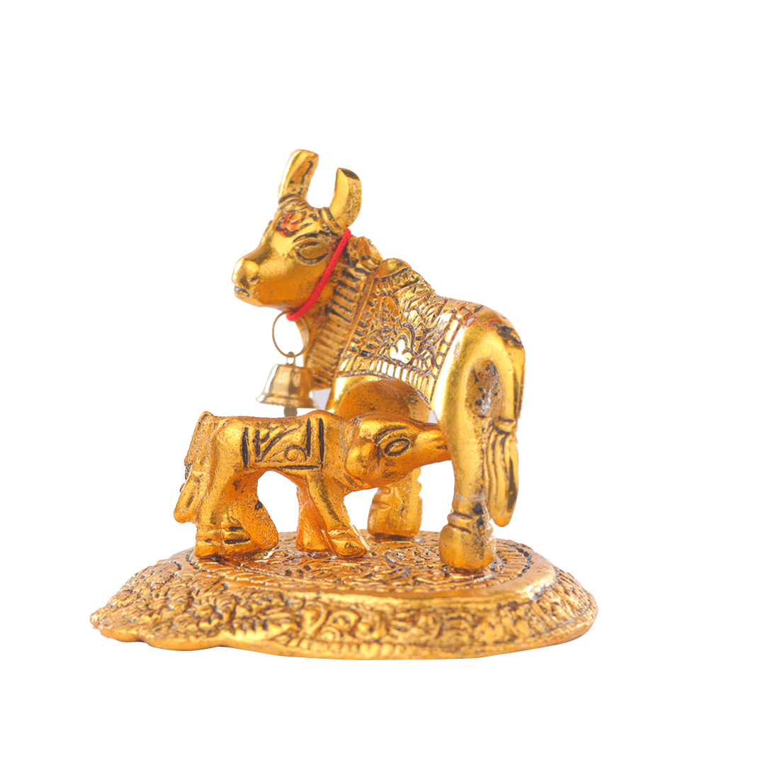 Devnidhii Kamdhenu Maa Gold Polish Idol Small Size Design 2