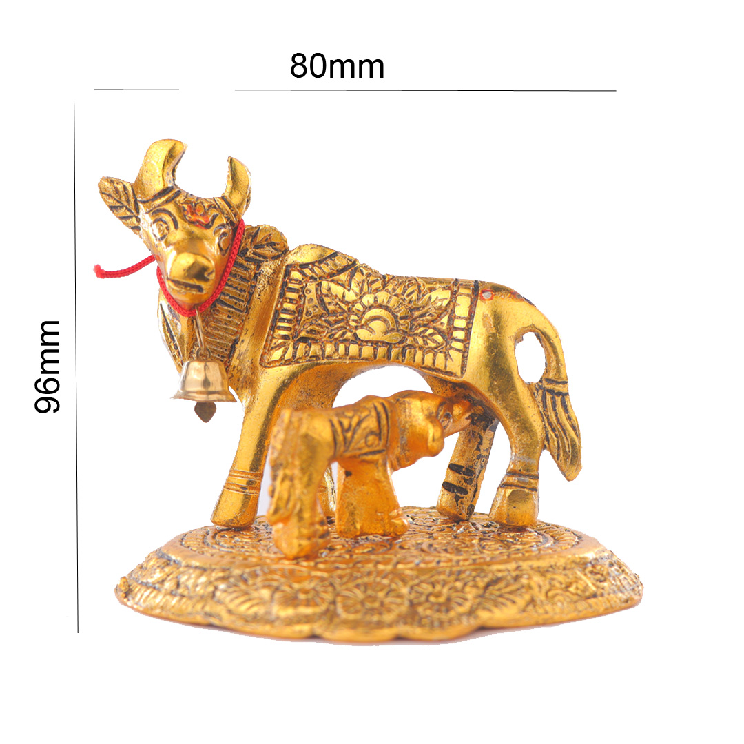 Devnidhii Kamdhenu Maa Gold Polish Idol Small Size Design 2