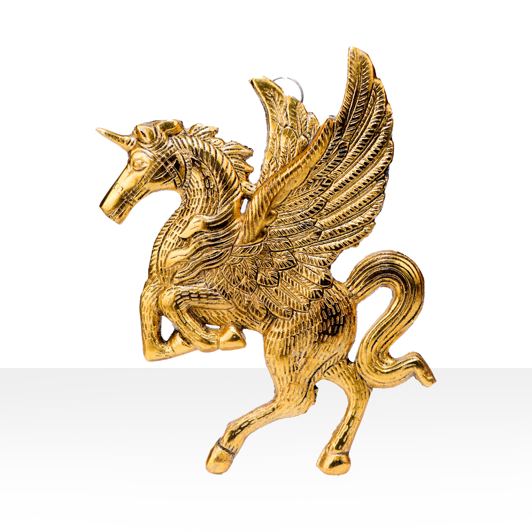 Devnidhii Flying Horse (Pegasus) in Gold Polish
