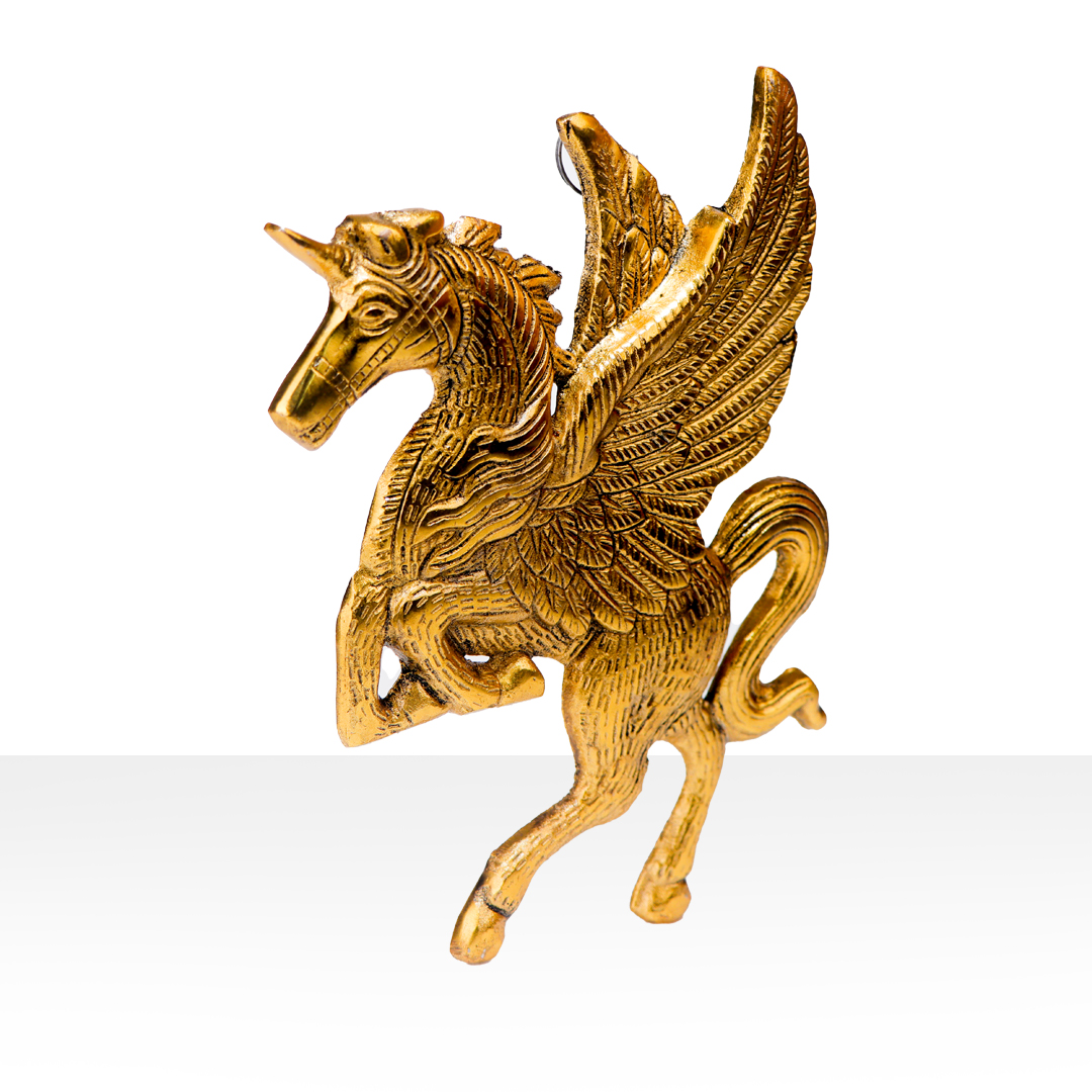 Devnidhii Flying Horse (Pegasus) in Gold Polish