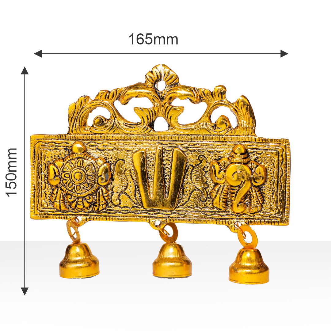 Devnidhii Tirupati Balaji Latkan for Door in Gold Polish