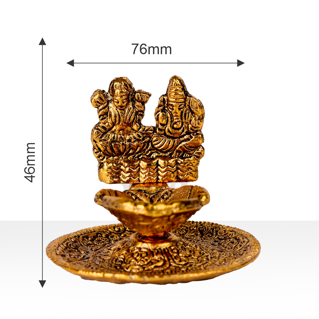 Devnidhii Diya Laxmi, Ganesh in Gold Polish Small Size