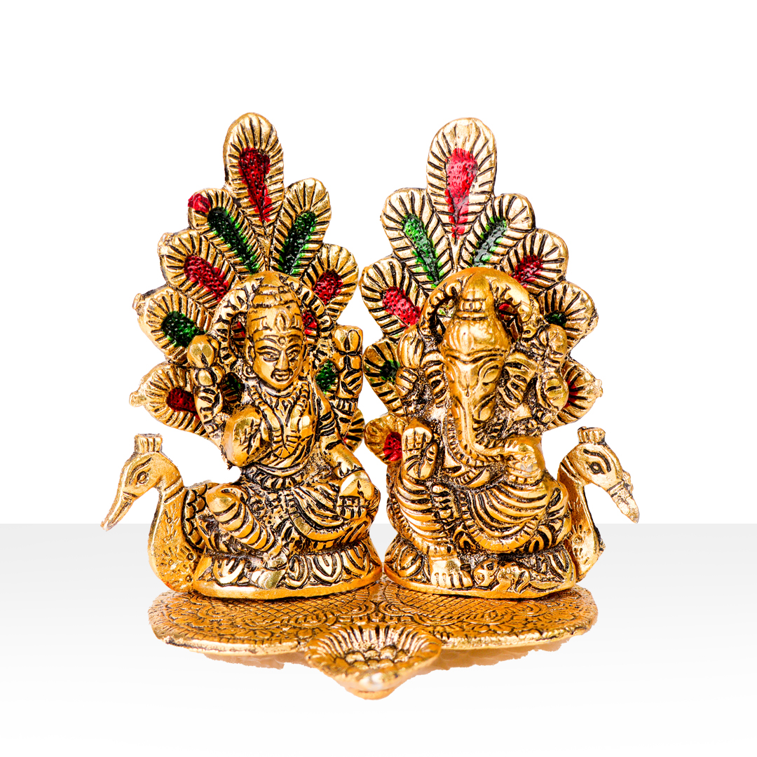 Devnidhii Diya Laxmi Ganesh with Meenakari Stonework