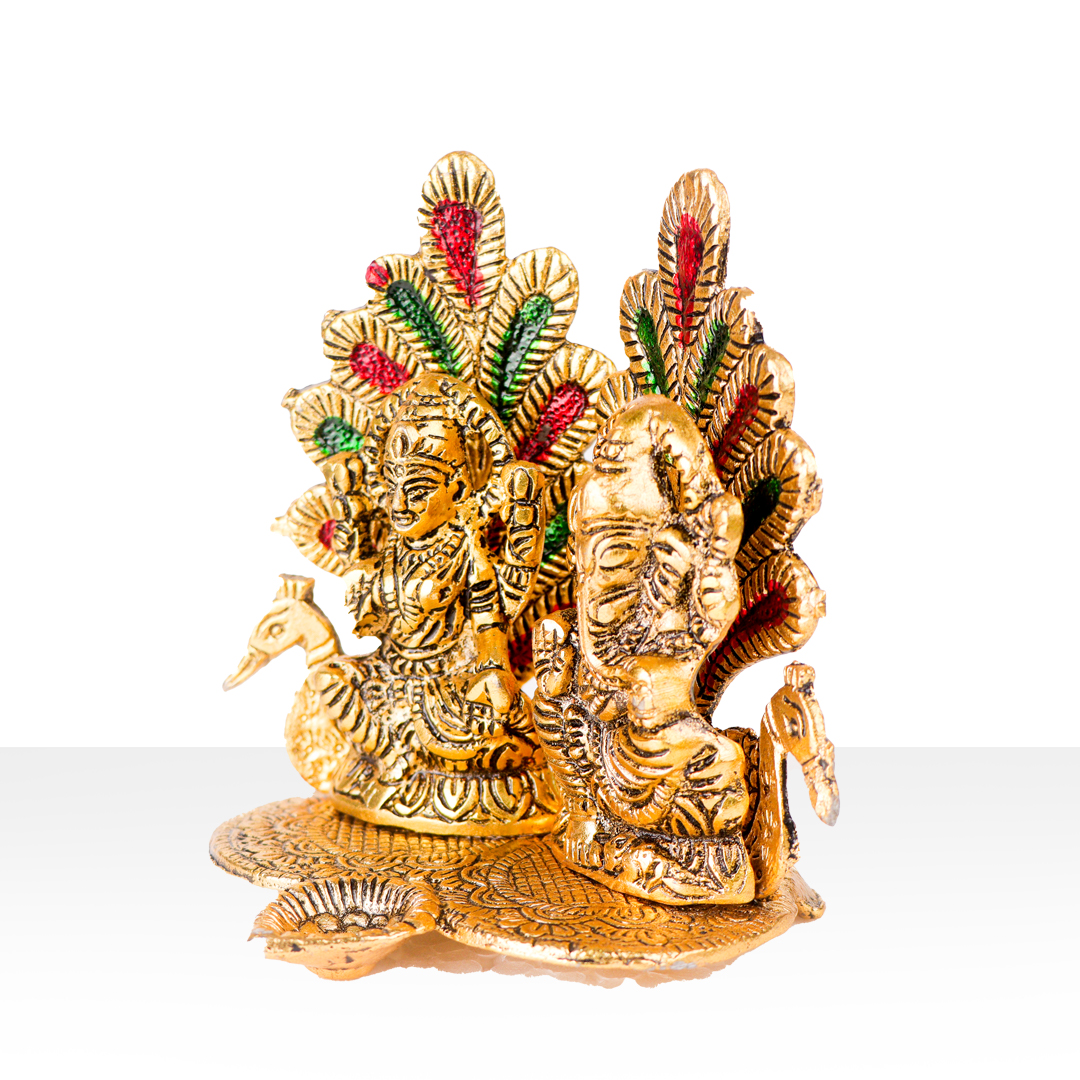 Devnidhii Diya Laxmi Ganesh with Meenakari Stonework