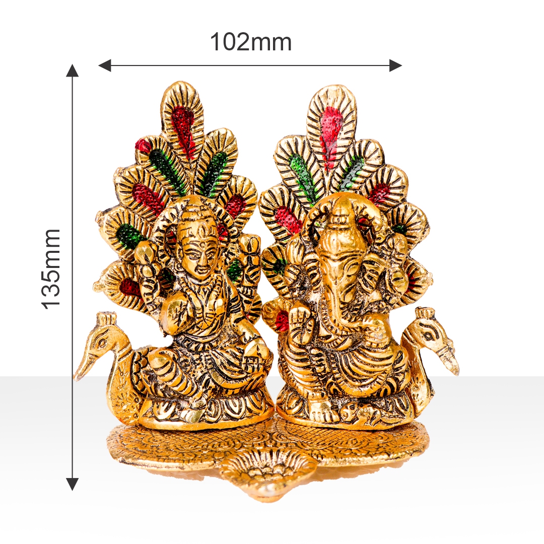 Devnidhii Diya Laxmi Ganesh with Meenakari Stonework