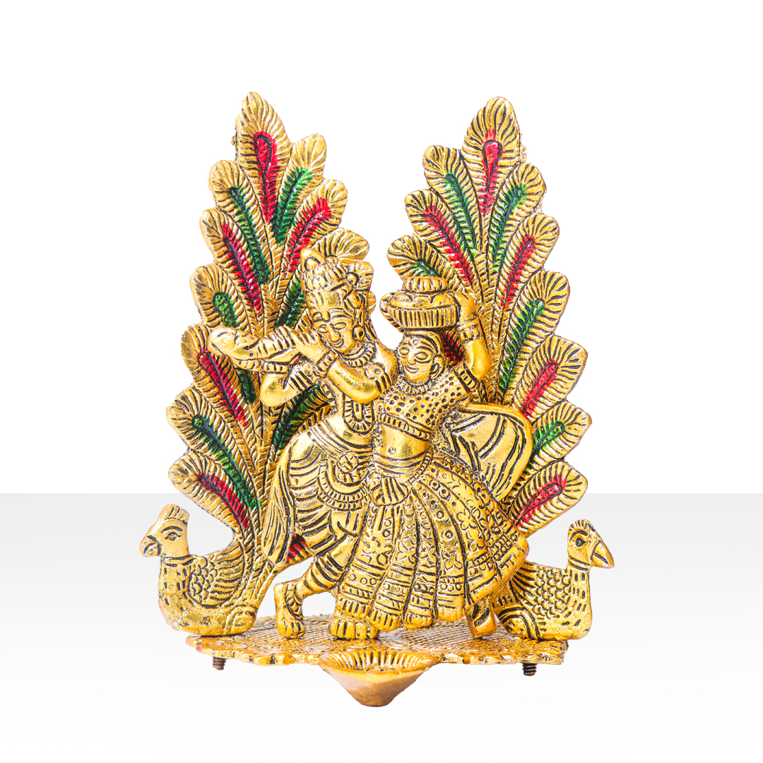 Devnidhii Diya Radha Krishna with Meenakari Stonework