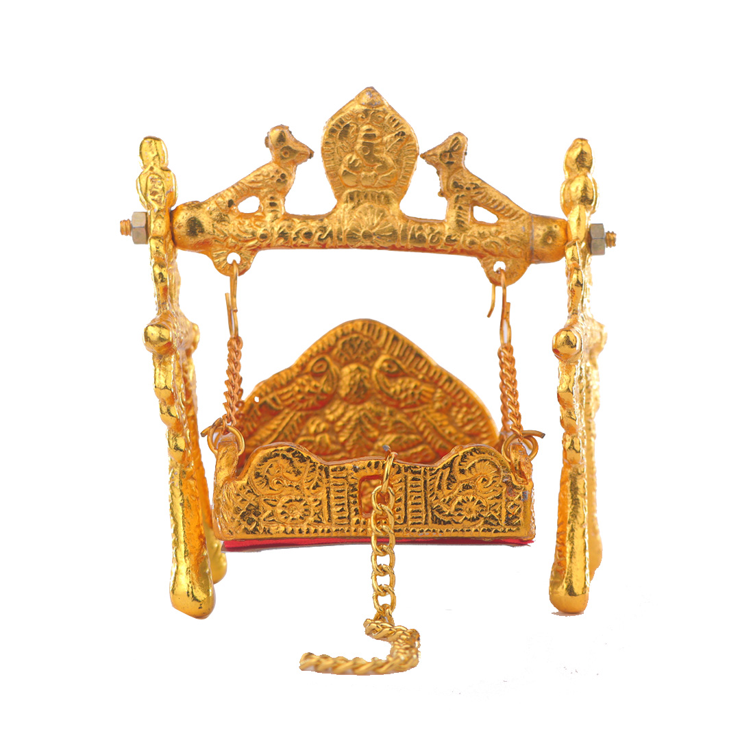 Devnidhii Palna (Jhula) with Legs in Gold Polish