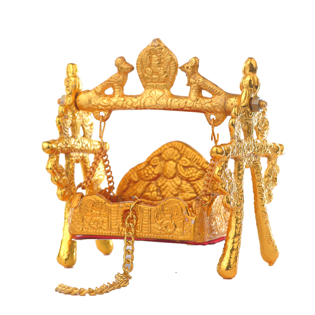 Devnidhii Palna (Jhula) with Legs in Gold Polish