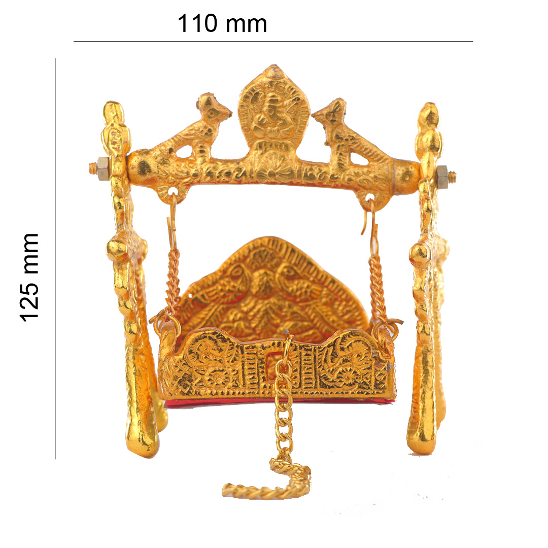 Devnidhii Palna (Jhula) with Legs in Gold Polish