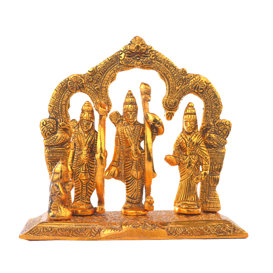 Devnidhii Ram Darbar with Mehrab in Gold Polish Medium Size