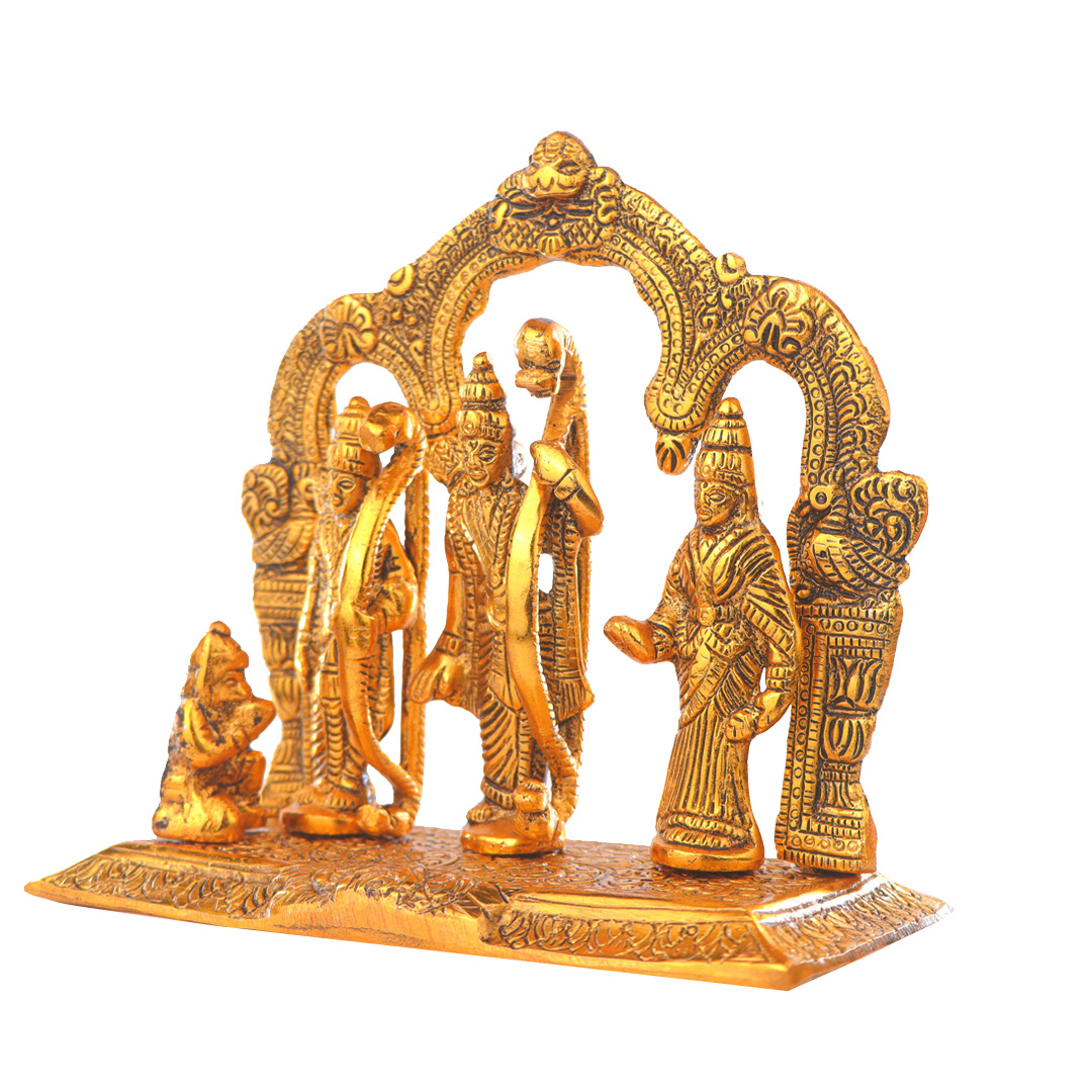 Devnidhii Ram Darbar with Mehrab in Gold Polish Medium Size