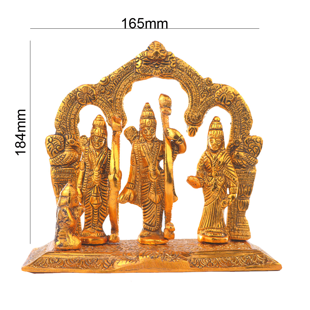Devnidhii Ram Darbar with Mehrab in Gold Polish Medium Size