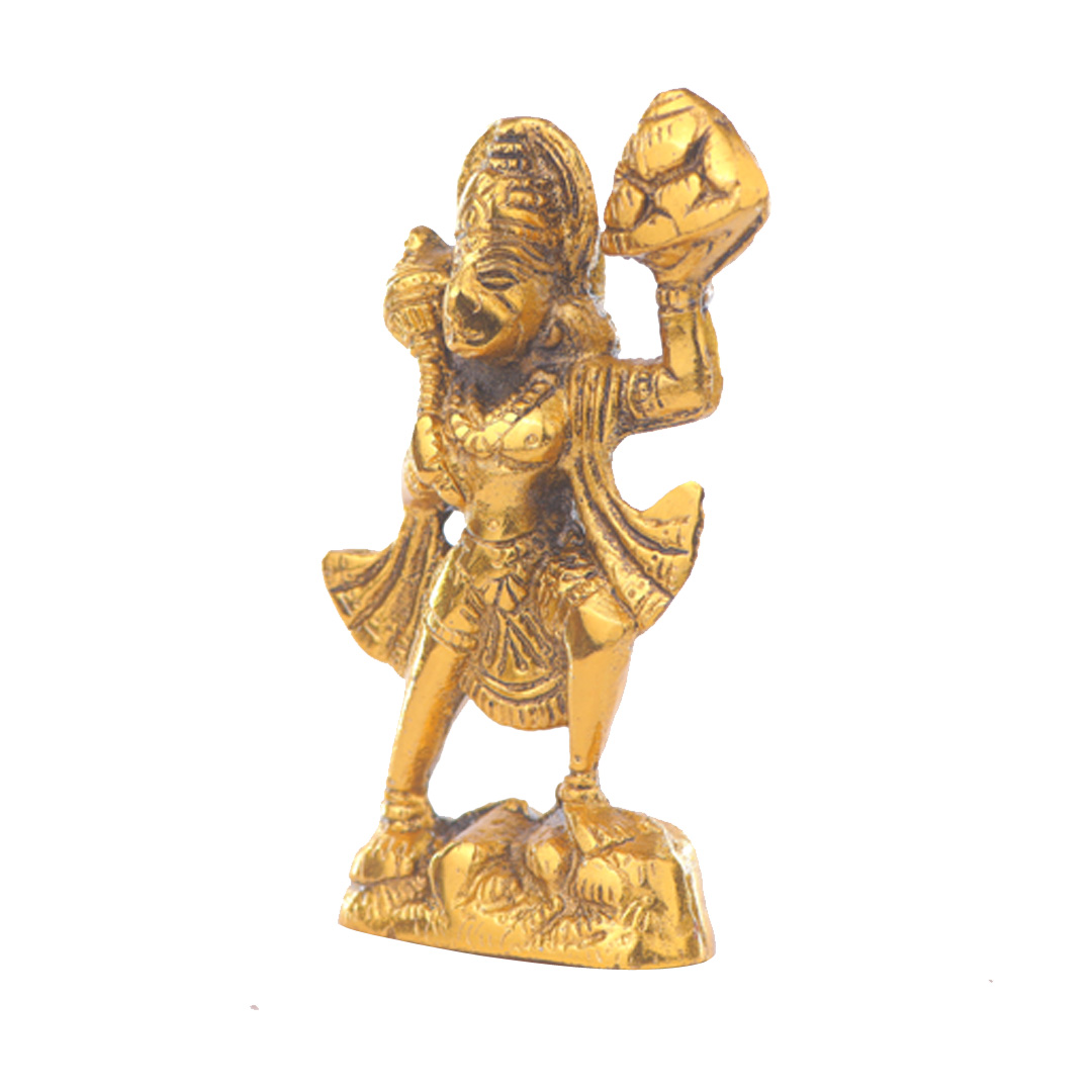 Devnidhii Hanuman Ji Idol Sankatmochan Mudra in Gold Polish