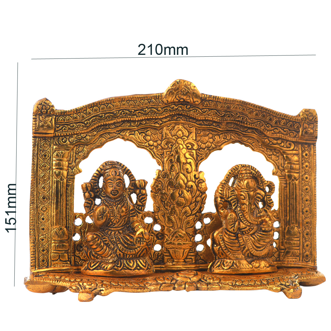Devnidhii Laxmi,Ganesh Idol Mehrab Design in Gold Polish