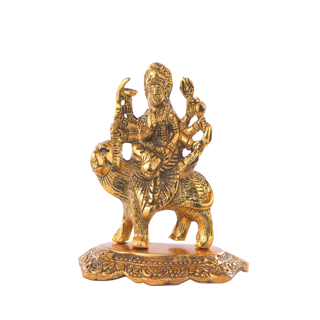 Devnidhii Sherawali Maa Idol in Gold Polish Medium Size