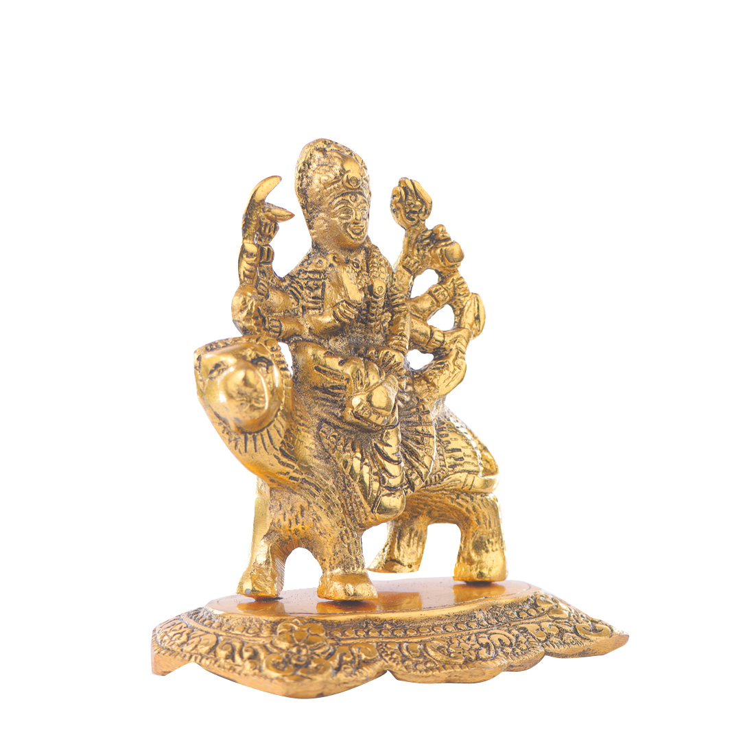 Devnidhii Sherawali Maa Idol in Gold Polish Medium Size