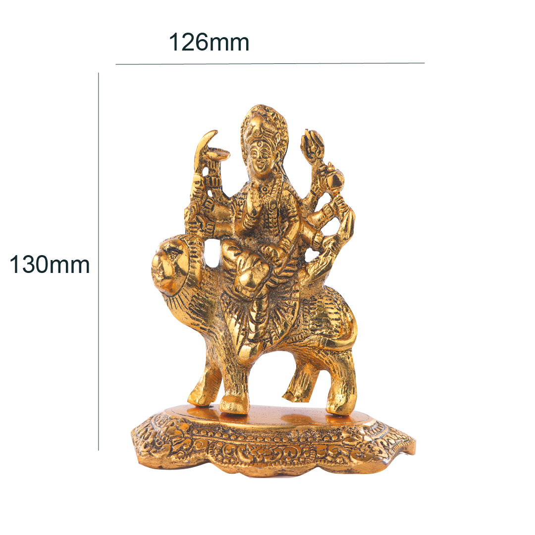 Devnidhii Sherawali Maa Idol in Gold Polish Medium Size