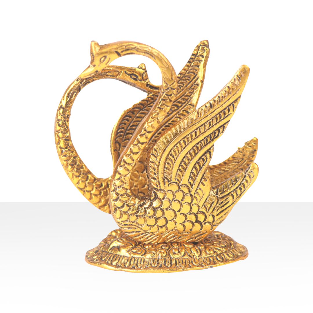 Devnidhii Napkin Holder | Tissue Holder Swan Shape in Gold Polish