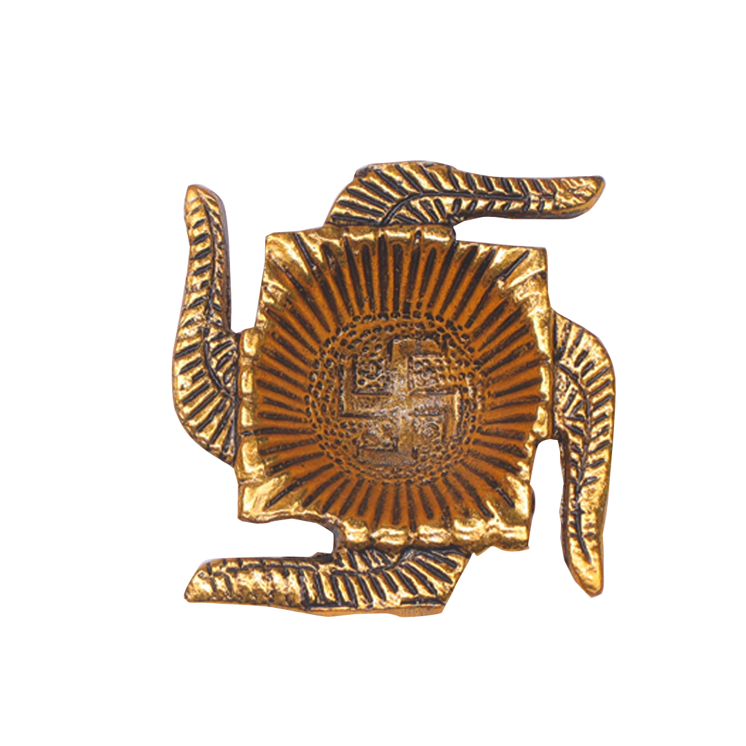 Devnidhii Diya Swastik Shaped in Gold Polish