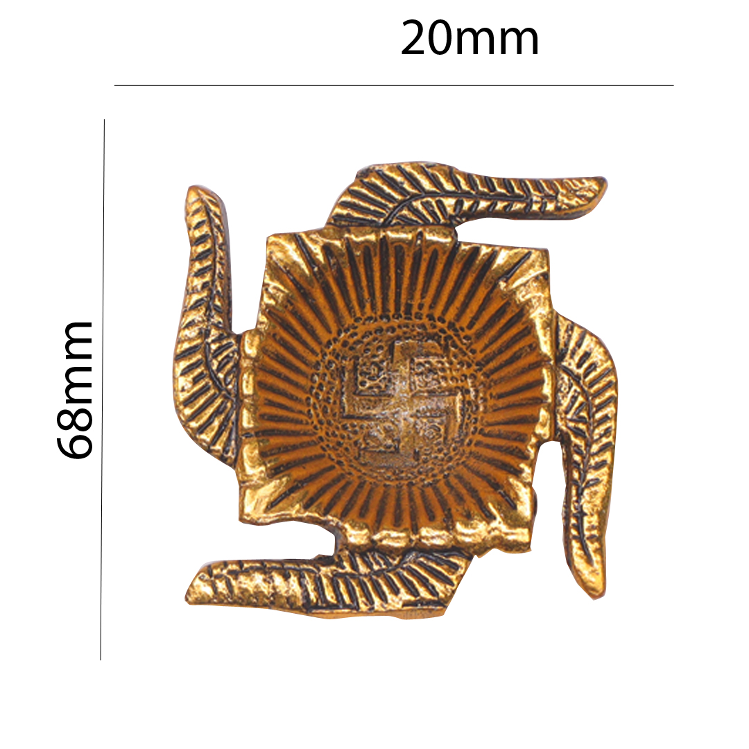 Devnidhii Diya Swastik Shaped in Gold Polish