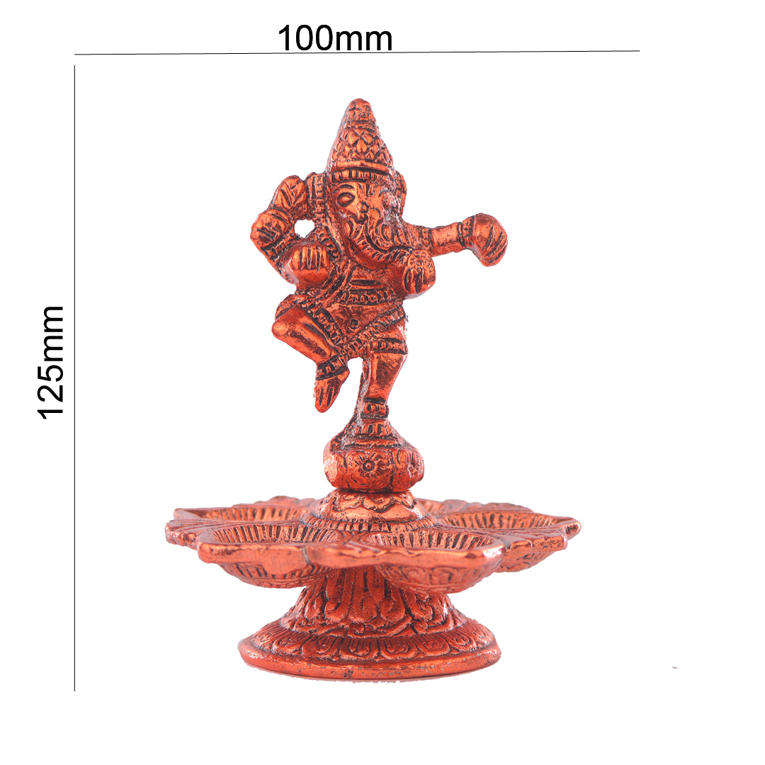 Devnidhii Diya Ganesh Ji 5 Batti Copper Colour