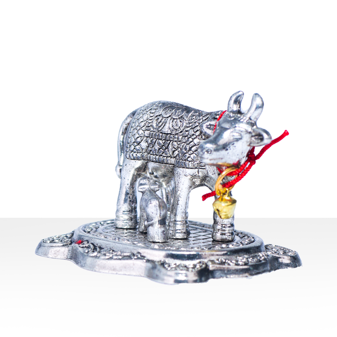 Devnidhii Kamdhenu Maa Silver Plated Small Size