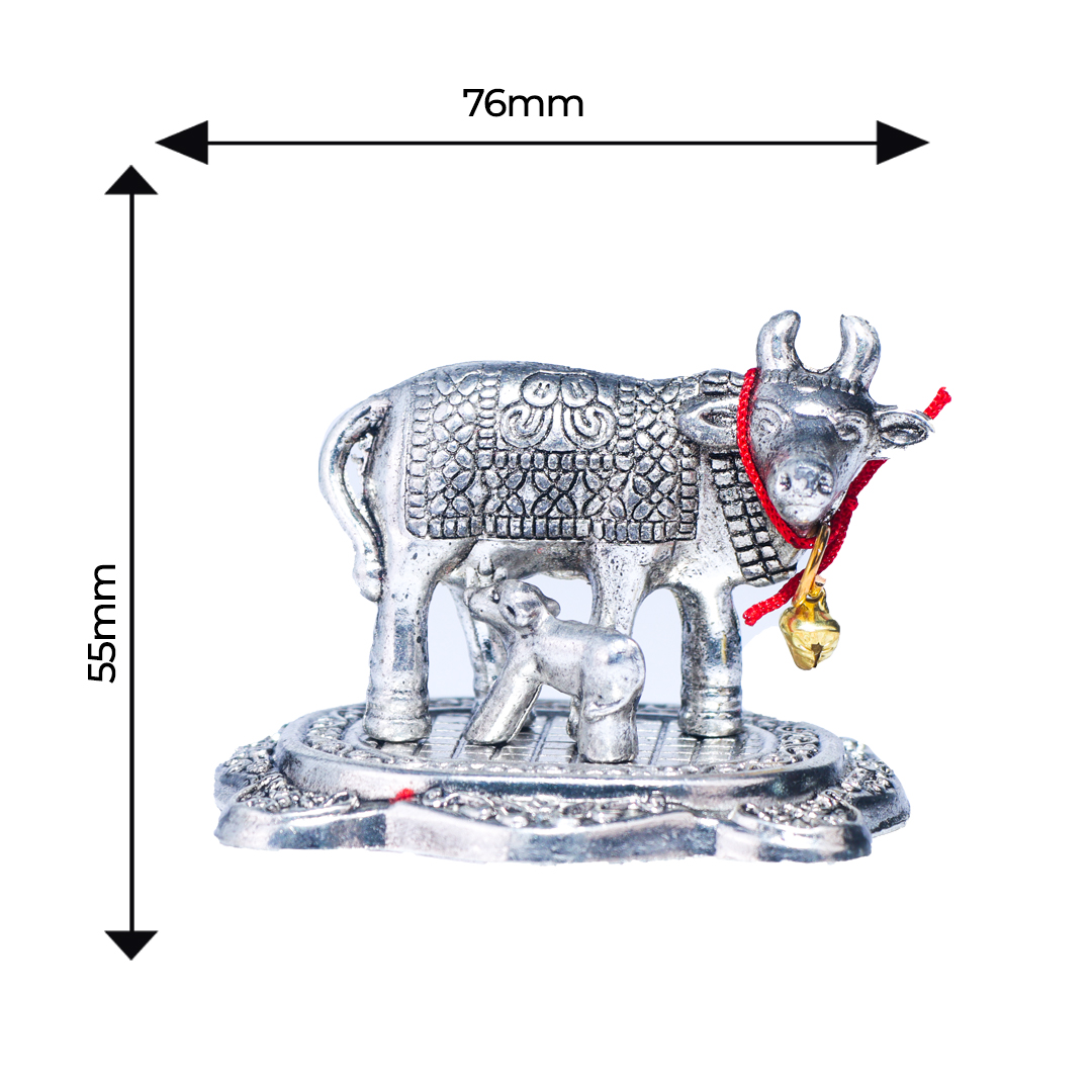 Devnidhii Kamdhenu Maa Silver Plated Small Size