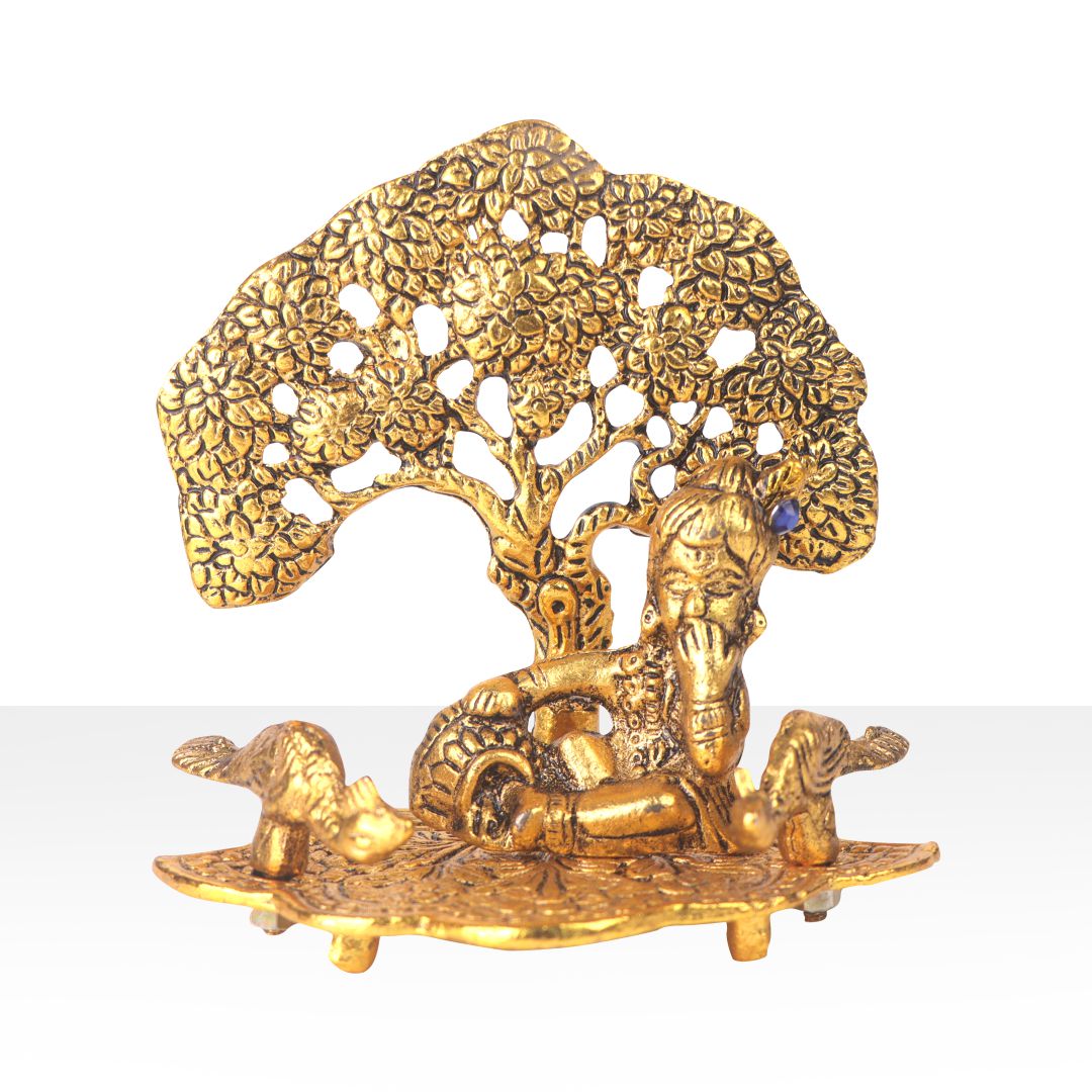 Devnidhii Laddu Gopal under Kadam Tree in Gold Polish