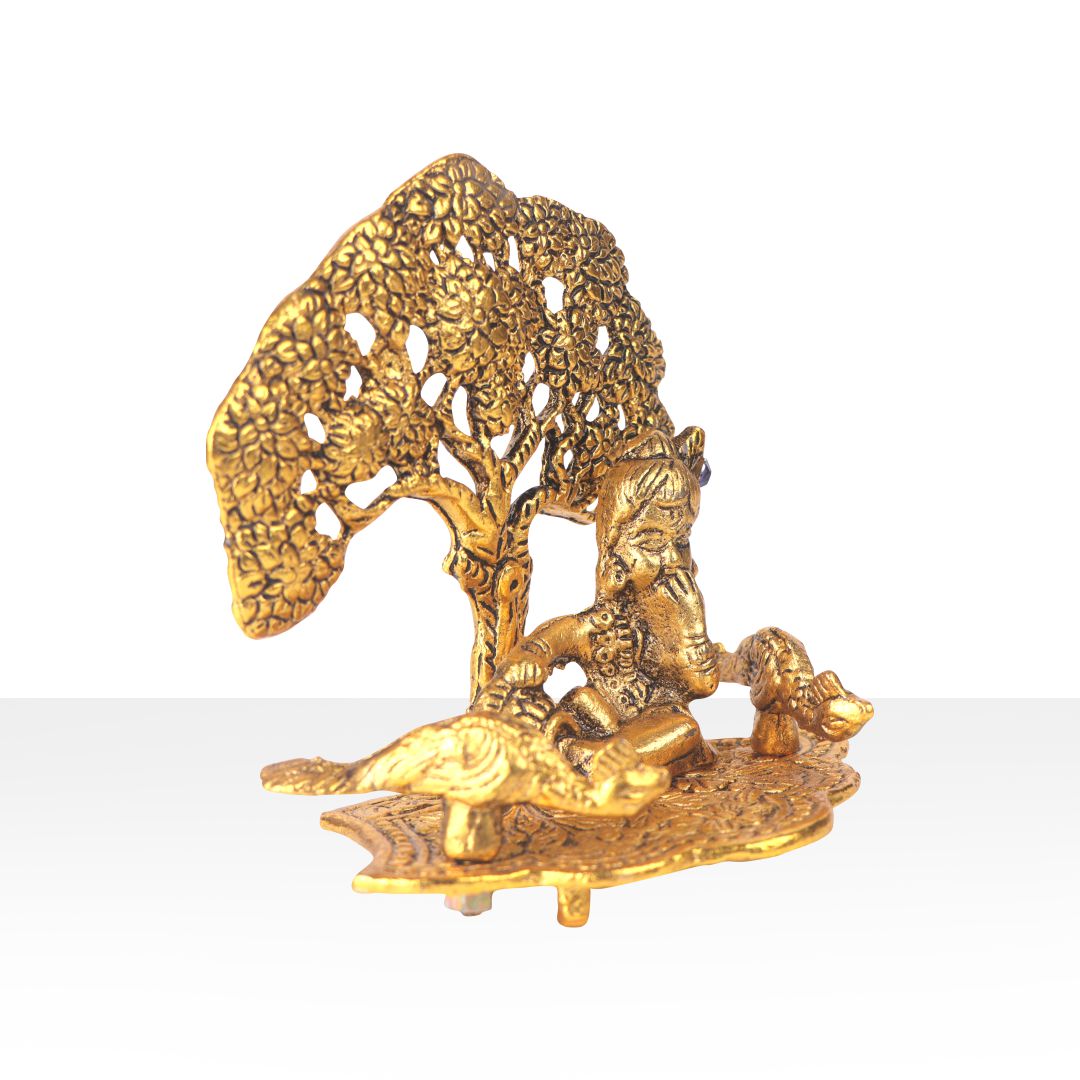 Devnidhii Laddu Gopal under Kadam Tree in Gold Polish