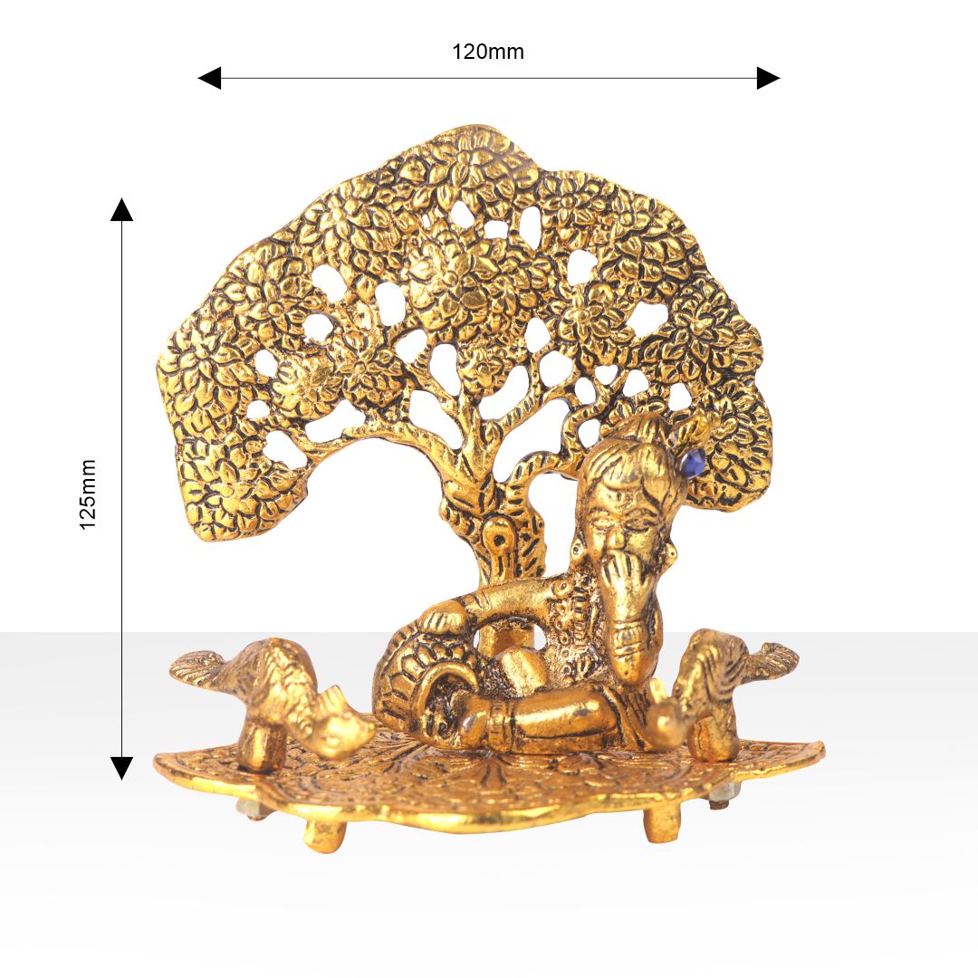 Devnidhii Laddu Gopal under Kadam Tree in Gold Polish