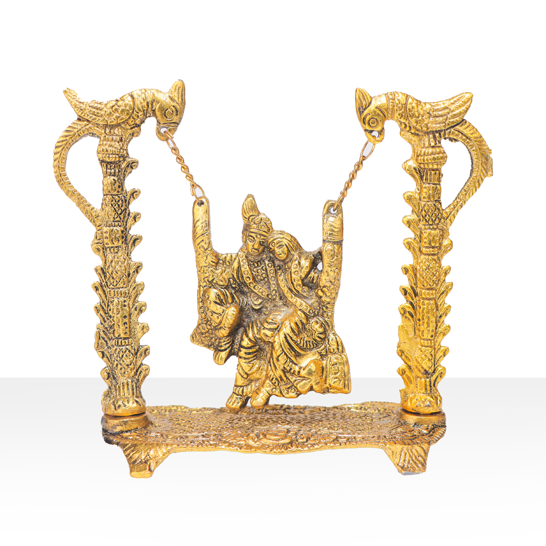 Devnidhii Jhula Radha Krishna in Gold Polish