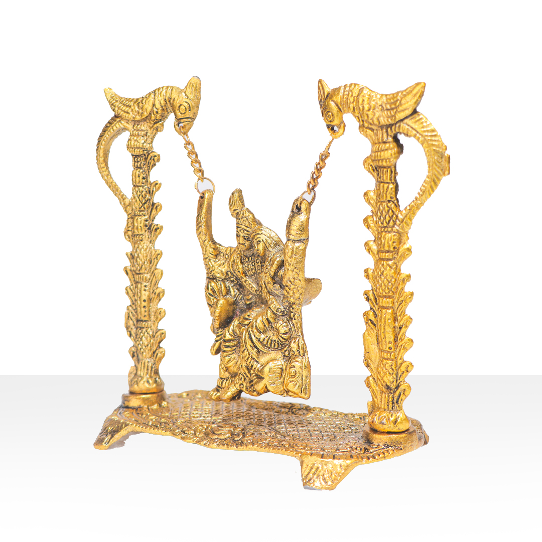 Devnidhii Jhula Radha Krishna in Gold Polish