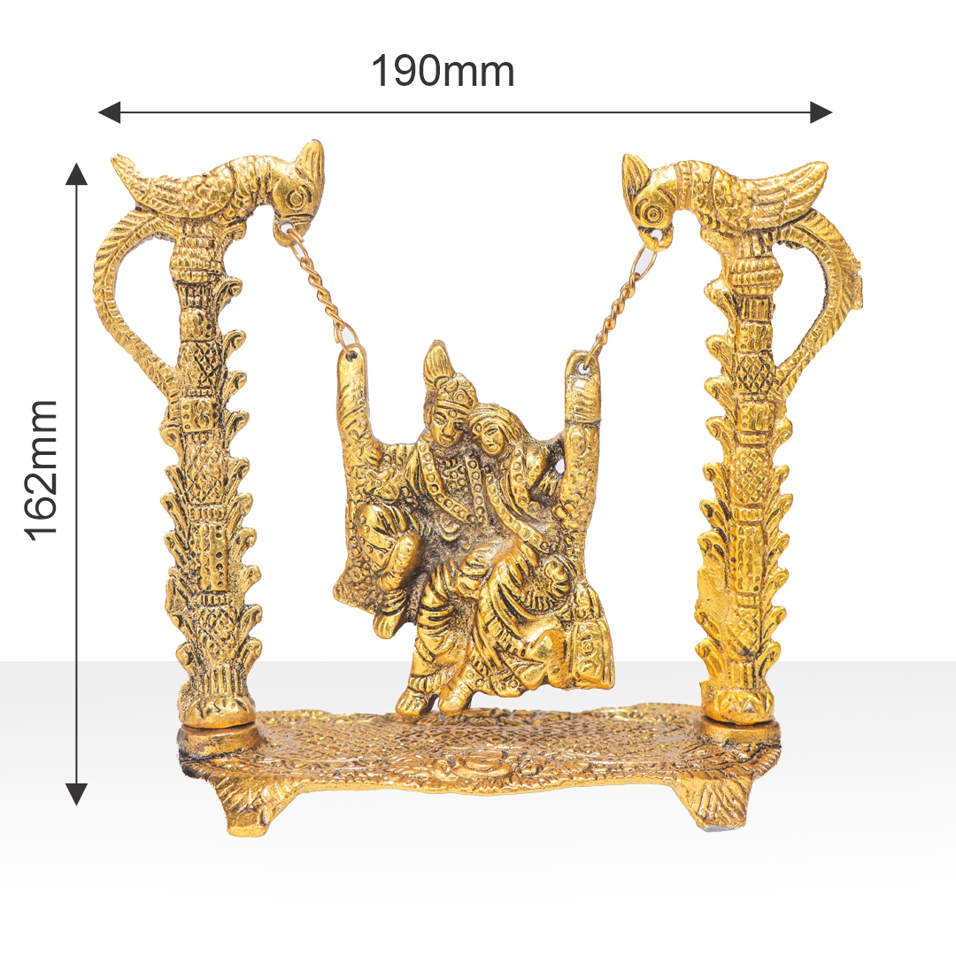 Devnidhii Jhula Radha Krishna in Gold Polish