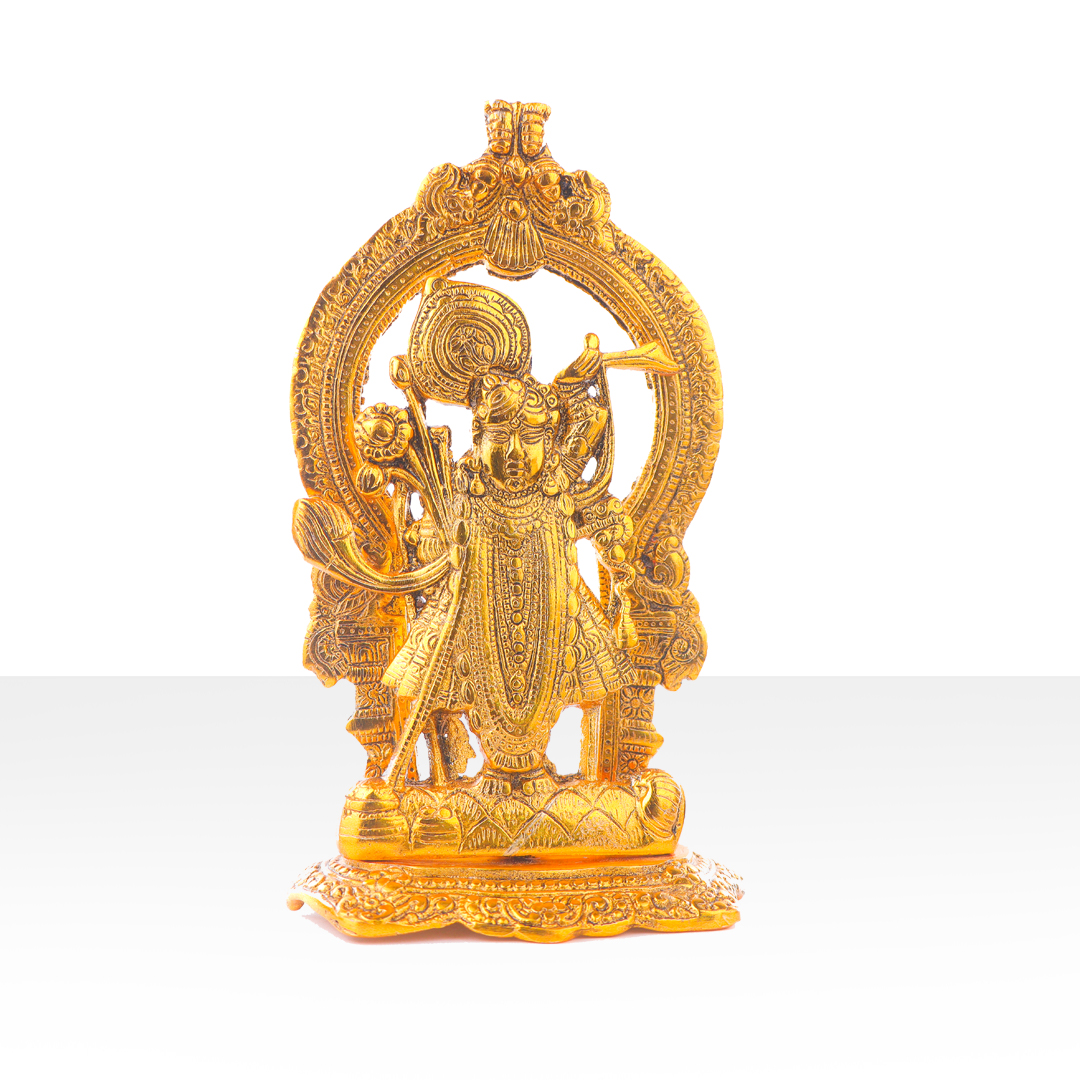 Devnidhii Banke Bihari Krishna Idol in Gold Polish
