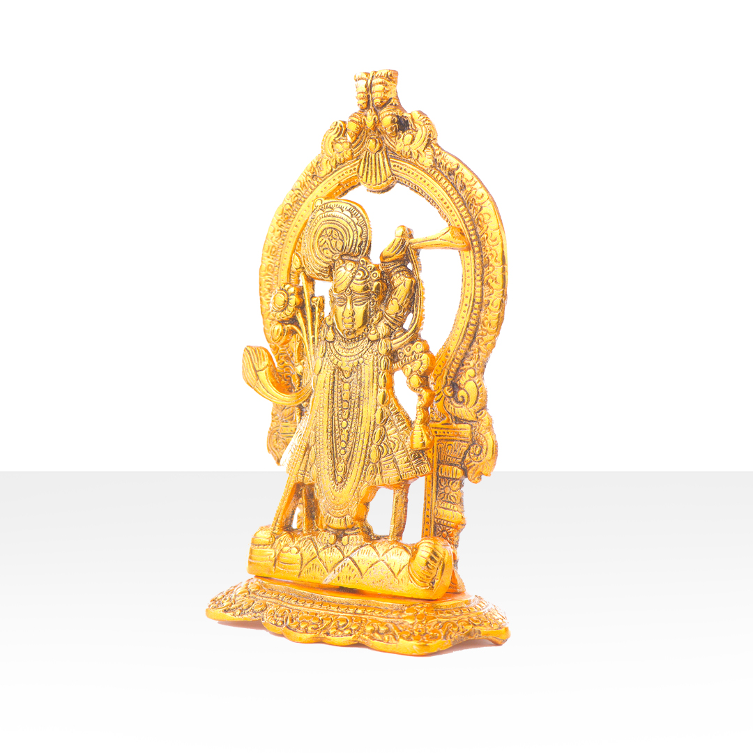 Devnidhii Banke Bihari Krishna Idol in Gold Polish