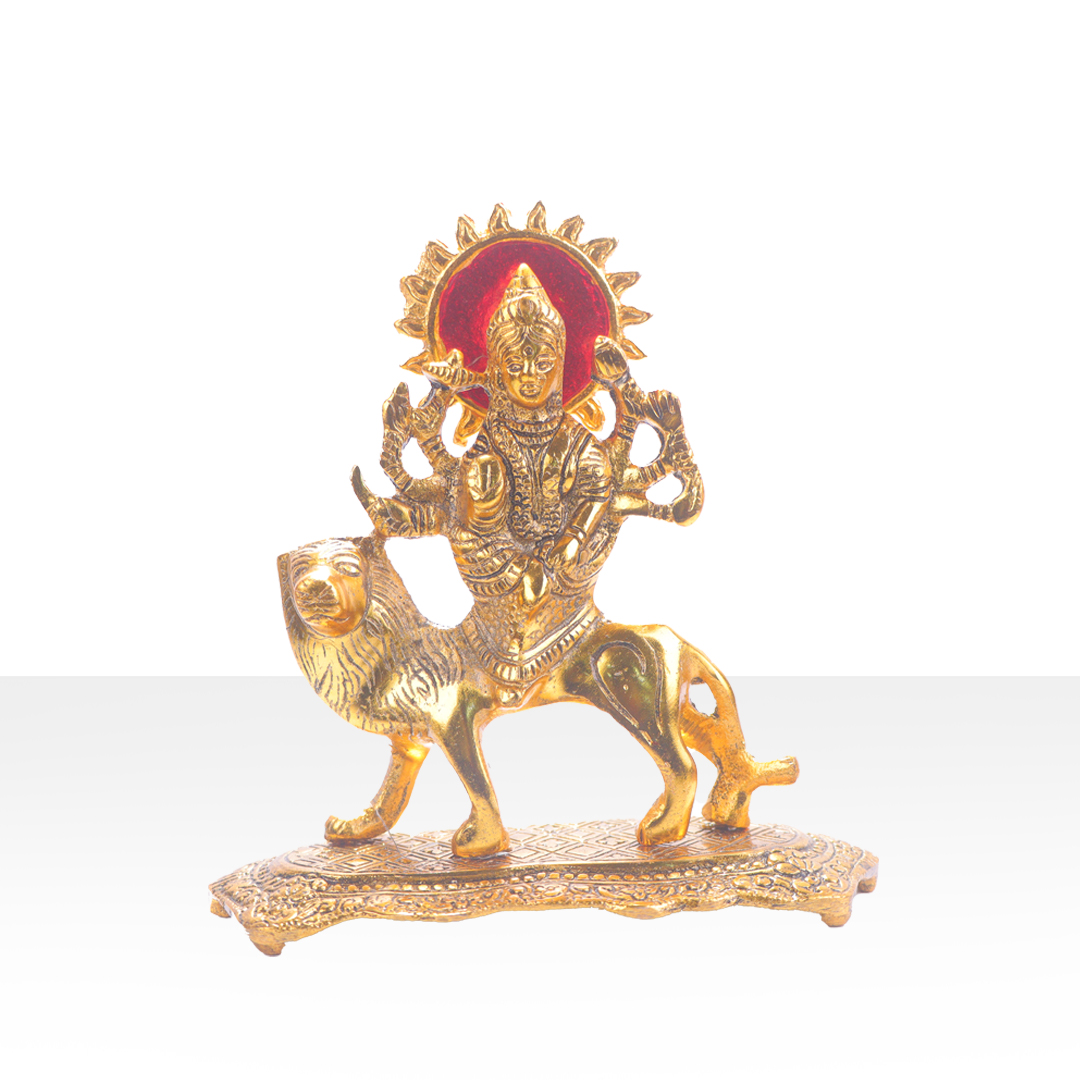 Devnidhii Sherawali Maa Idol in Gold Polish Big Size