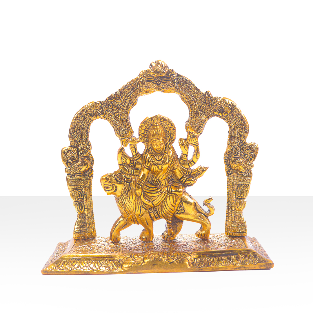 Devnidhii Sherawali Maa Idol Darbar in Gold Polish